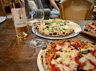 Pizza and rose
